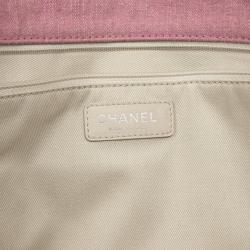 Pre Owned Chanel Rose Denim Quilted  XL Flap Bag