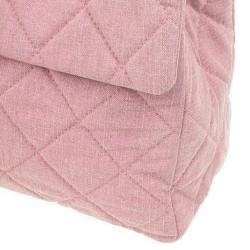 Pre Owned Chanel Rose Denim Quilted  XL Flap Bag