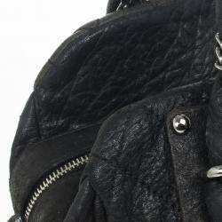 Pre Owned Chanel Black Quilted Distressed Leather Lady Braid Bowler Bag