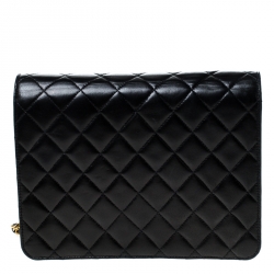 Pre Owned Chanel Black Quilted Leather Small Vintage Classic Single Flap Bag
