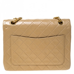 مملوكة مسبقًا Chanel Beige Quilted Leather Medium Classic Single Flap Bag