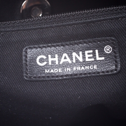  Chanel Black Pleated Leather Chain Shoulder Bag