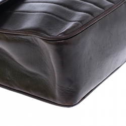 Pre Owned حقيبة شانيل قلاب مزدوج كلاسيك جامبو جلد مبطنة سوداء