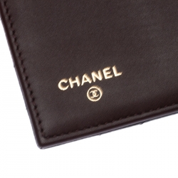 Pre Owned Chanel Black Quilted Leather Classic L Flap Wallet
