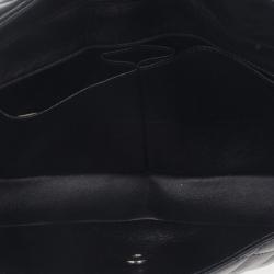 Pre Owned Chanel Black Quilted Lambskin East West Flap Bag