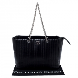 مملوكة مسبقًا حقيبة يد شانيل مادموازيل كبيرة جلد بطانة رأسية سوداء 