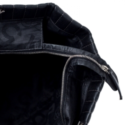 مملوكة مسبقًا حقيبة يد شانيل مادموازيل كبيرة جلد بطانة رأسية سوداء 