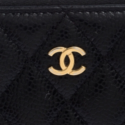 Chanel Black Quilted Leather Zipped Coin Purse