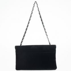 Pre Owned Chanel Velvet Camellia 5 Clutch Bag
