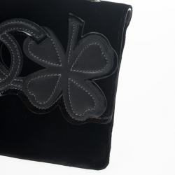 Pre Owned Chanel Velvet Camellia 5 Clutch Bag