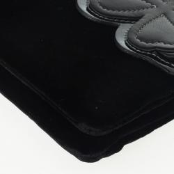 Pre Owned Chanel Velvet Camellia 5 Clutch Bag