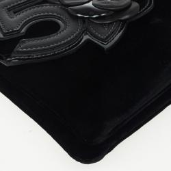Pre Owned Chanel Velvet Camellia 5 Clutch Bag