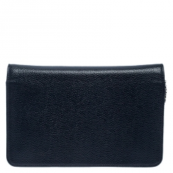 Chanel Navy Blue Caviar Leather Wallet On Chain