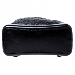 Pre Owned Chanel Black Lambskin Leather Small Gabrielle Backpack