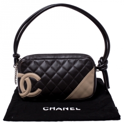 مملوكة مسبقًا Chanel Brown/Beige Quilted Leather Ligne Cambon Pochette