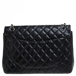 مملوكة مسبقًا Chanel Black Quilted Leather Maxi Classic Double Flap Bag