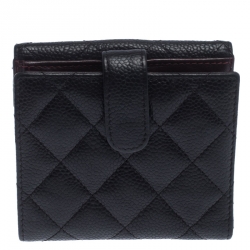 Chanel Black Quilted Leather CC Compact Wallet