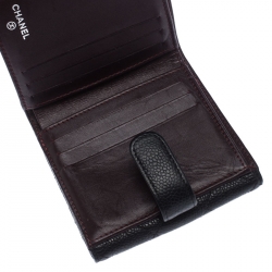 Chanel Black Quilted Leather CC Compact Wallet