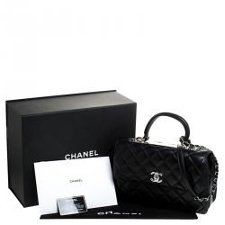 Pre Owned Chanel Black Leather Trendy CC Medium Top Handle Bag