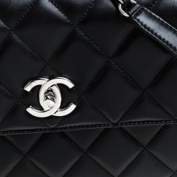 Pre Owned Chanel Black Leather Trendy CC Medium Top Handle Bag