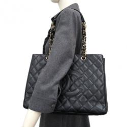 Pre Owned Chanel Black Caviar Grand Shopper Tote GST