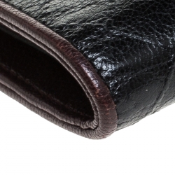 Pre Owned Chanel Black Quilted Leather Diamond Stitched Continental Flap Wallet