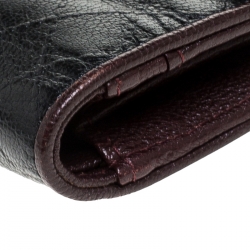 Pre Owned Chanel Black Quilted Leather Diamond Stitched Continental Flap Wallet