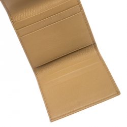 Chanel Beige Caviar Leather CC Logo Trifold Wallet