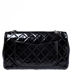 Chanel Black Quilted Patent Leather Reissue 2.55 Classic 227 Flap Bag