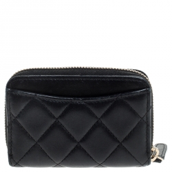 مملوكة مسبقًا محفظة شانيل CC جلد مبطن سوداء صغيرة