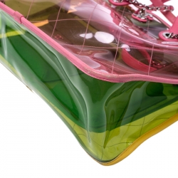 Pre Owned Chanel Multicolor Quilted PVC and Leather Medium Coco Splash Shopping Tote