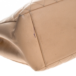 مملوكة مسبقًا حقيبة يد شانيل غراند شوبينغ جلد كافيار مبطنة سوداء