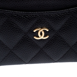 Chanel Black Quilted Caviar Leather Classic Card Holder