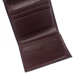 مملوكة مسبقًا Chanel Black/Burgundy Leather Diamond Stitch French Wallet