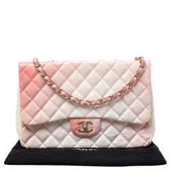 مملوكة مسبقًا Chanel Off-White/Ombre Quilted Leather Jumbo Classic Single Flap Bag