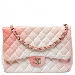 مملوكة مسبقًا Chanel Off-White/Ombre Quilted Leather Jumbo Classic Single Flap Bag