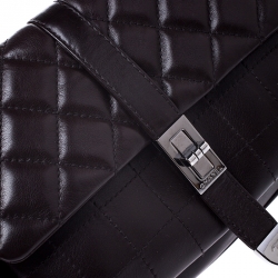 Pre Owned Chanel Dark Brown Quilted Leather Accordion Reissue Flap Bag