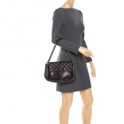 Pre Owned Chanel Dark Brown Quilted Leather Accordion Reissue Flap Bag