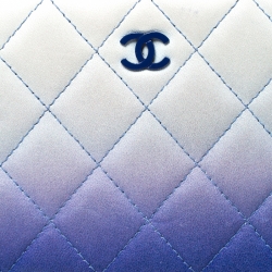 Chanel Blue Ombre Leather CC Zip Around Wallet