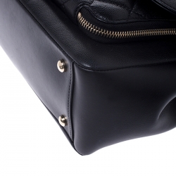Pre Owned Chanel Black Quilted Caviar Leather Large Business Affinity Flap Bag 