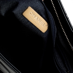 Pre Owned Chanel Black Quilted Leather Rope Chain Hobo