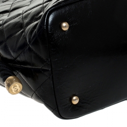 Pre Owned Chanel Black Quilted Leather Rope Chain Hobo