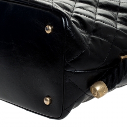 Pre Owned Chanel Black Quilted Leather Rope Chain Hobo