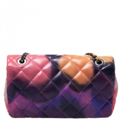 مملوكة مسبقًا حقيبة شانيل فلاور باور كلاسيك قلاب واحد صغيرة جلد مبطن متعدد الألوان