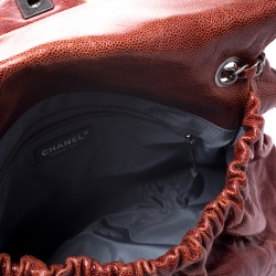 Pre Owned حقيبة شانيل ماكسي CC بقلاب جلد كافيار شيست نات مبطن 