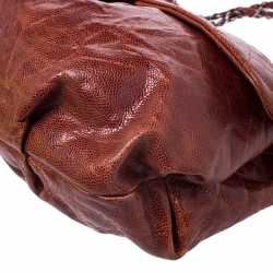 Pre Owned حقيبة شانيل ماكسي CC بقلاب جلد كافيا ر شيست نات مبطن 