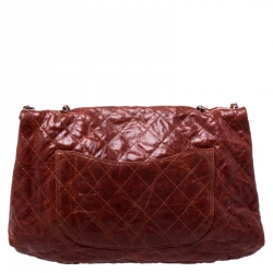 Pre Owned حقيبة شانيل ماكسي CC بقلاب جلد كافيار شيست نات مبطن 