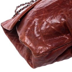 Pre Owned حقيبة شانيل ماكسي CC بقلاب جلد كافيار شيست نات مبطن 