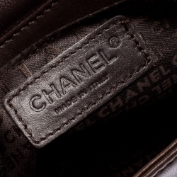 مملوكة مسبقًا حقيبة كتف شانيل قلاب CC حلقات جلد طية بنيه