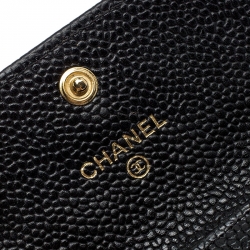 Chanel Black Quilted Leather CC Flap Compact Wallet